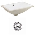 thumbnail image 1 of 18.25-in. W CUPC Rectangle Bathroom Undermount Sink Set In White - Chrome Hardware AI-20461, 1 of 7
