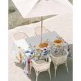 thumbnail image 3 of 60x120 Inch Outdoor Tablecloth with Umbrella Hole Zipper Rectangle Spring Floral Rectangular Tablecloths Outside Waterproof Colorful Flowers Pastoral Elegant Patio Table Cloth Cover for Picnic Party, 3 of 8