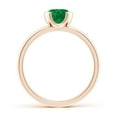 thumbnail image 2 of ANGARA Natural Semi Bezel-Set Emerald Solitaire Engagement Ring in 14K Rose Gold for Women (Size-6mm) | May Birthstone, Birthday, Anniversary, Jewelry Gift for Women | Natural Emerald Ring, 2 of 9