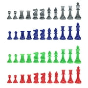 WE Games Four Player Chess Set - Roll Up Vinyl Chess Board with 4 Chess Pieces Sets in Unique Colors, 4 Player Game