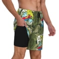 thumbnail image 2 of Vsdgher Surfing Dinosaur for Mens Swim Trunks with Compression Liner Swim Shorts Swim Suits Board Shorts-Small, 2 of 6