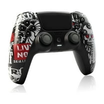 Wireless Controller Compatible with P5/P5 Pro/P5 Slim/PC,with 1500mAh Battery,Dual Vibration,6-Axis Motion Control,Speaker,3.5mm Audio Jack (Skull)