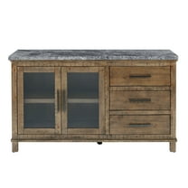 Steve Silver Modern Farmhouse Grayson Marble Top Sideboard, Driftwood
