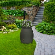 Algreen Castilla 50 Gallon Rain Water Collection Barrel, Brownstone