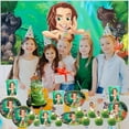 thumbnail image 2 of Tarzan Party Supplies Decor Movie Backdrop Plates Banner Background Fans Decorations, 2 of 6