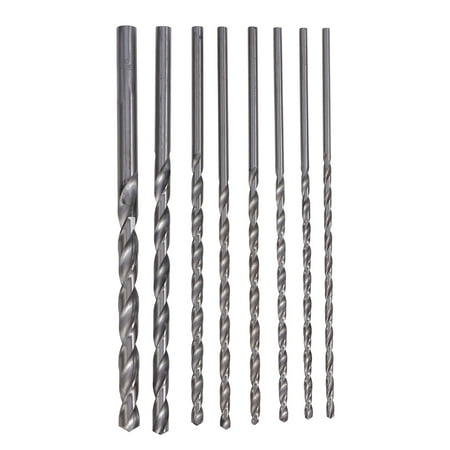 

8pcs 200mm Extra Long High Steel Metric Drilling Drill Bits Set Small Cutting Resistance for Metal Wood Plastic Silver (4mm/4.2mm