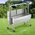 thumbnail image 3 of GloryStar Rôtissoire en Acier Inoxydable de 132 lb de Capacité, Broche de BBQ de Qualité Commerciale avec Roulettes Verrouillables, Pare-Vent et Moteur de 50 W pour Usage Extérieur, 3 of 7