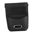 thumbnail image 3 of AMLESO Car Seat Organizer Storage Pocket Phone Holder for Car Headrest Hanging Multifunctional Tissue Storage Bag PU Leather Black, 3 of 9