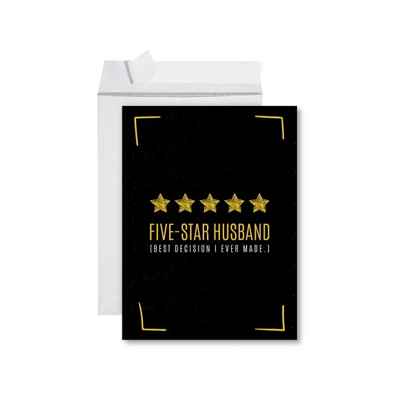 Koyal Wholesale Funny 1st Year Wedding Anniversary Jumbo Card With Envelope, Five-Star Wife, Set of 1