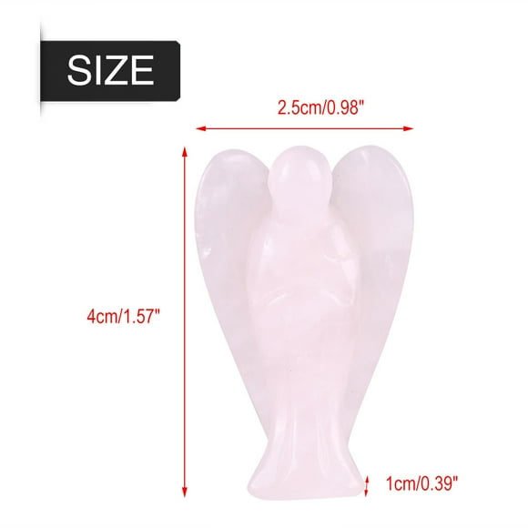 Rose Quartz Stone Angel Shaped Pink Crystal Stone Smooth Gemstone Decoration for Home and Office