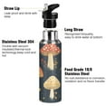 thumbnail image 3 of Yayeee 33oz Insulated Water Bottle Double Wall Stainless Steel with Flip Straw Lid, Black Mushroom Pattern, 3 of 7