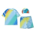 thumbnail image 4 of Godom Boys Swim Set Short Sleeve Rash Guard and Swim Trunk 2-Piece Set Beachwear Bathing Suit, 4 of 7