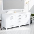 thumbnail image 7 of White Double Bath Vanity 72x22 In. - Cultured Marble Countertop, Solid Wood, Soft Close, Two Cabinets And Six Drawers For Storage, To Scratches Stains, Pre-drilled Faucet 72" W X 22" D With Top Wood, 7 of 7