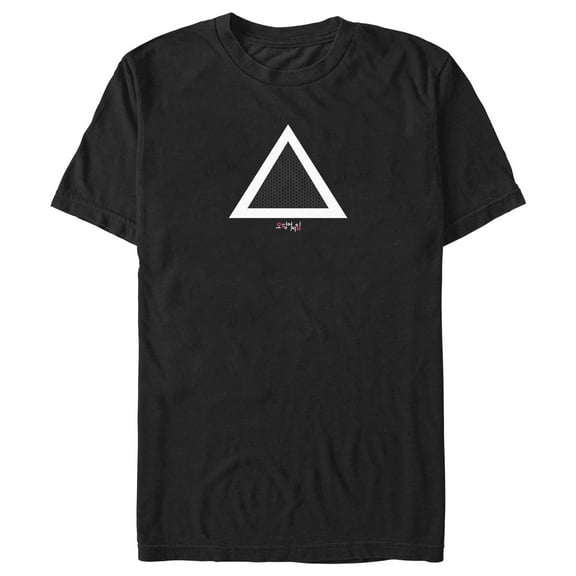 Men's Squid Game Triangle Symbol Graphic Tee Black Large