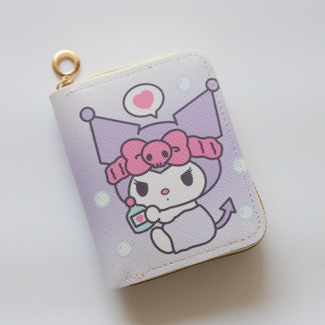 Kawaii Sanrio Cartoon Zero Wallet Animation Hellokitty Mymelody Cinnamoroll Cute Card Bag, Fashion Print Short Zipper Key Bag
