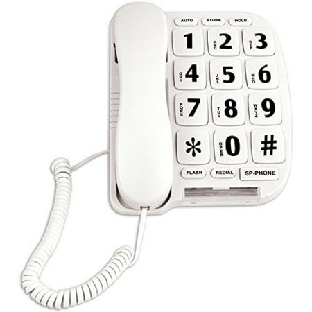 Hands Free Emergency Speakerphone - Easy Read Large Button Telephone For Desk Or Wall w/ Hands Free Speakerphone