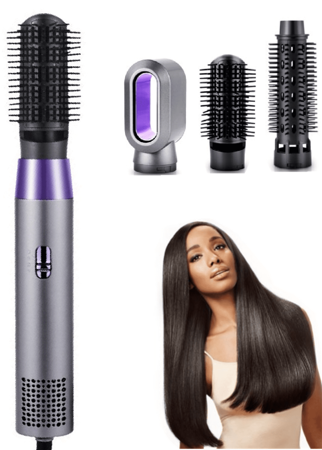 Electric Hair Dryer Blow Dryer Comb Rotating Hot Air Brush 3 In 1 Hairdryer  Hair Blower Brush Hair Curler Curling Iron Styler 