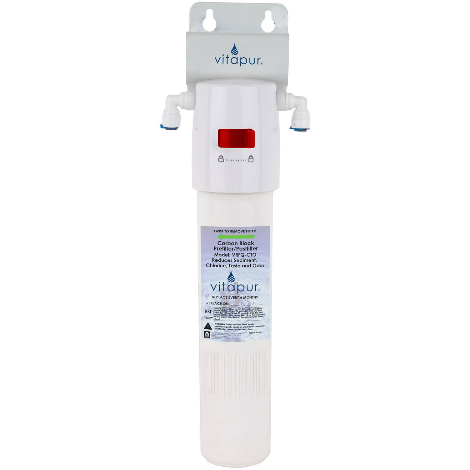 Vitapur VFK-1Q Quick Connect Single Stage Water Filtration System Vitapur Whole Home Stage Filter Water Filtration, one size, Blue