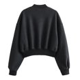 thumbnail image 4 of Womens Cropped Jacket Button Down Long Sleeve Winter Casual Coats Outerwear, 4 of 5