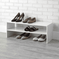 thumbnail image 1 of Mainstays 31" 2-Tier Stackable Shoe Rack, White, 1 of 6