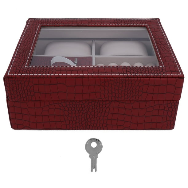 Organizador De Caja De Exhibición De Reloj Organizador De Caja De Reloj De Madera De Cuero Sintético Portátil Retro Con Almohada Desmontable Para Joyería Y Reloj Para Hombres ANGGREK Otros