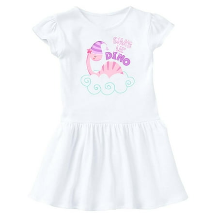 

Inktastic Oma s Lil Dino with Cute Pink Baby Dinosaur Gift Baby Girl Dress