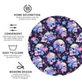 thumbnail image 3 of Honeii cool flower Skull print Leather Coaster Set of 4, ideal for safeguarding your furniture from drinks spills and effortless cleanup-Round Shape, 3 of 6