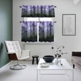 thumbnail image 4 of Purple Forest Kitchen Curtains Sets for Windows 36 Inch Length, Vintage Foggy Woods Tree Rod Pocket Window Treatments Tier Curtains and Valances Set for Bedroom/Bathroom, 4 of 8