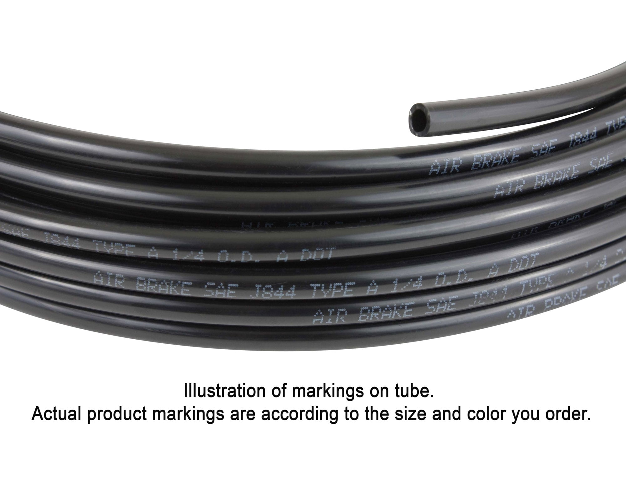 5/16" OD x 50' Black SAE J844 Nylon Air Brake Tubing DOT Compliant | Pneumatic Nylon Air Line Hose for Air Brake System