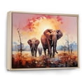 thumbnail image 2 of Designart "Elegance In Elephant Motion II" Animals Elephant Floater Framed Canvas Wall Art, 2 of 5