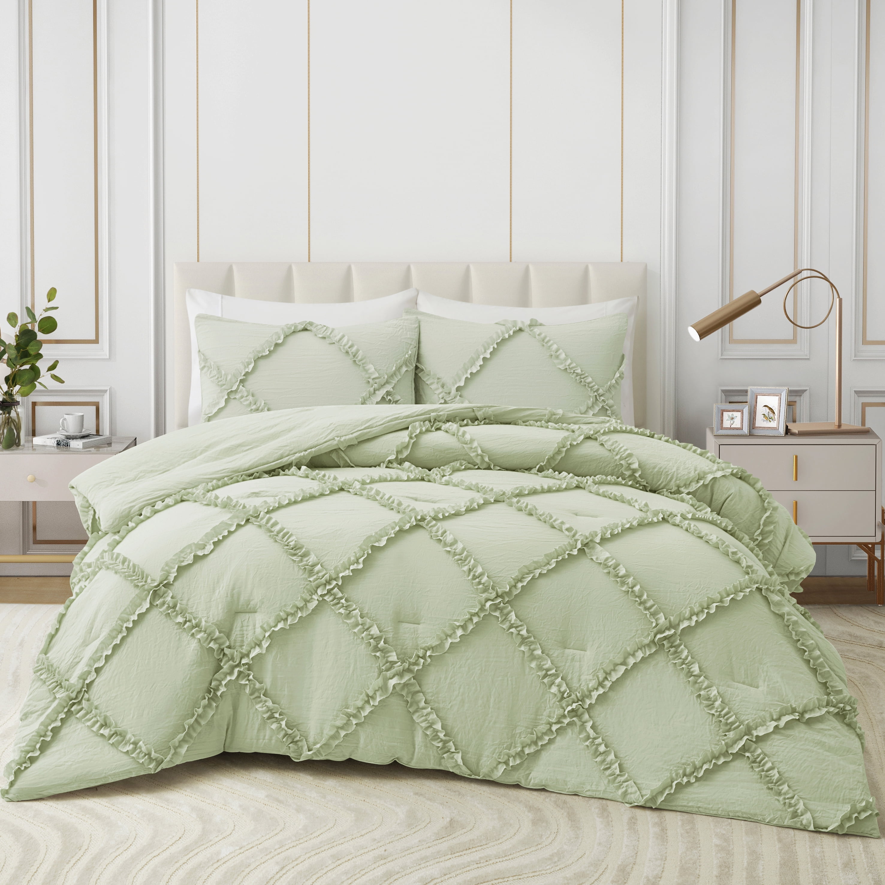 Comforter Set Queen Size Bedding – 3 Piece Farmhouse Bedding Set