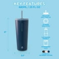 thumbnail image 5 of GROSCHE JASPER Insulated Tumbler with Straw - 23oz, Mountain Blue, 5 of 6
