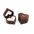 thumbnail image 2 of Caja Corazón De Madera Nogal Para Anillos De Boda Compromiso Belug Café, 2 of 5