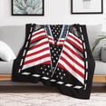 thumbnail image 5 of American Flag Illustration Throw Blanket, Soft Cozy Warm Flannel USA Patriotic Star Black Blanket for Couch Sofa Bed, 40"x50", 5 of 6