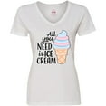 thumbnail image 3 of Inktastic All You Need is Ice Cream with Ice Cream Cone Women's V-Neck T-Shirt, 3 of 5