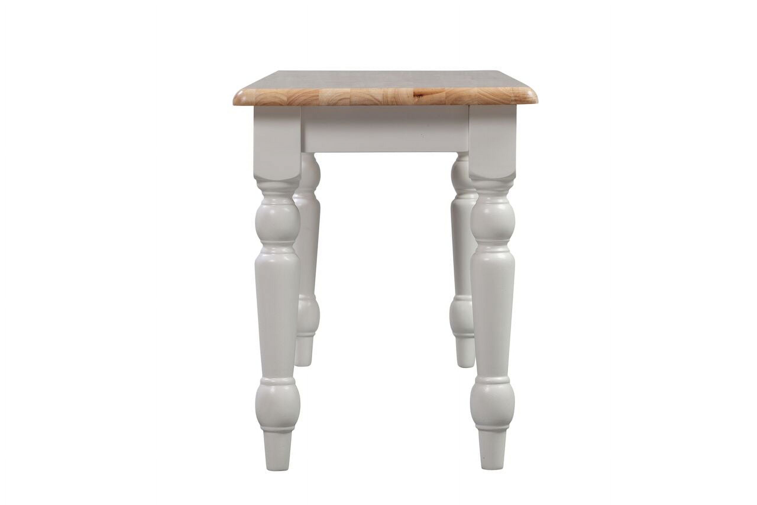 Boraam Farmhouse Backless Wood Bench - White/Natural Two-Tone Finish - image 3 of 5