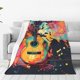 thumbnail image 1 of Balery World Map Guitar Illustration Manta de Felpa Suave y Acogedora – Cobija de Franela Aterciopelada para Cama, Lavable y Cálida para Sofá, Mascotas, Transpirable-80"x60", 1 of 7