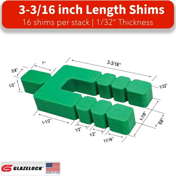 Plastic Peel Away Stackable Shims for Leveling 2000 pieces (3-3/16"L- 1/32"Thickness) U Shape 5/8" Bolt Hole