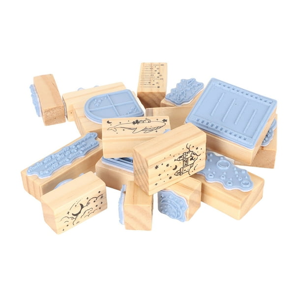 Sello de Goma de Madera Bling Bling Juego de Sellos Decorativos Tipo 1