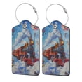 thumbnail image 5 of Rocae Cartoon Train Hot Air Balloon for Leather Luggage Baggage Tags ID Label Privacy Cover ID Label with Stainless Steel Loop and Address Card, 5 of 5