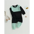 thumbnail image 3 of Cenuakty Toddler Boys Fall Outfits Contrast Color Crew Neck Long Sleeve Sweatshirts and Elastic Waist Long Pants 2Pcs Clothes Set, 3 of 8