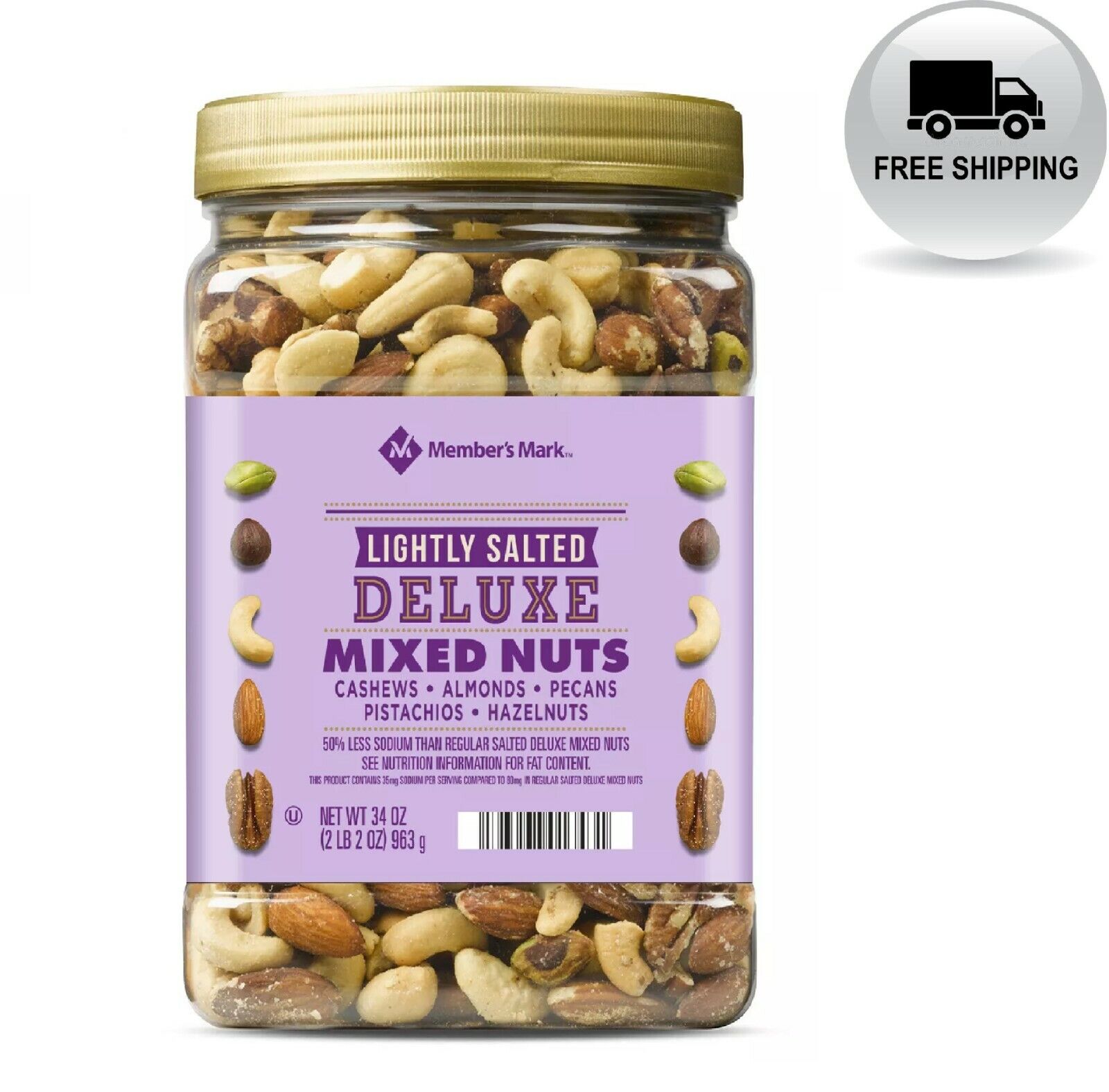 Member‘s Mark Lightly Salted Deluxe Mixed Nuts (34oz)