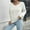 White, variant on BONIXOOM Fall Sweaters Baggy Fit Sweater Cardigan Vacation V-Neck Womens Sweaters Cardigan White L(US:8)