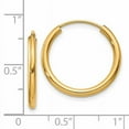 thumbnail image 4 of 14k Yellow Gold Round Endless 2mm Hoop Earrings, 4 of 8