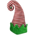 thumbnail image 3 of Christmas Elf Red Green Striped Shiny Hat Bell Santa Helper Costume Accessory, 3 of 6