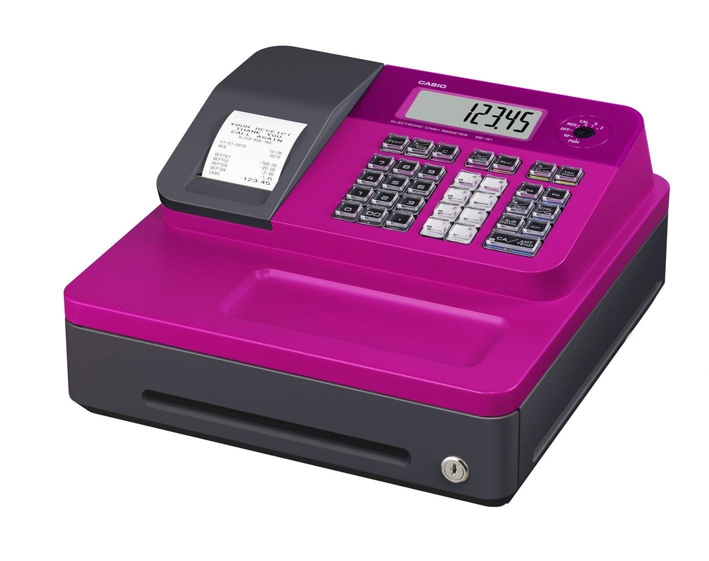 Casio SEG1SC Thermal Print Cash Register, Pink - image 3 of 4