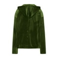 thumbnail image 6 of TKLPEHG Women's Velour Hooded Jacket Casual Long Sleeve Hoodies Coats Full Zip Up Outerwear Soft Warm Velvet Jacket with Pockets (Green,M), 6 of 6