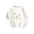 thumbnail image 2 of Bnwani Sweatshirt for Girls Long Sleeve Winter Fleece Thin Base Sweatshirt Floral Printed Tops Pullover, 2 of 3