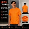 thumbnail image 4 of Gildan High Visibility Short Sleeve Pocket Safety Work T-Shirt For Men, (Safety-Orange, 4XL), 4 of 9