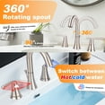 thumbnail image 5 of Sunrinx 8 Inch Widespread Bathroom Faucet Brushed Nickel 3 Hole Dual Handle Swivel High Arc Drain, 5 of 12